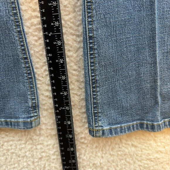 Y2K Vintage Mudd Jeans 6 27 Low Rise Bootcut Flare Burnout Two Tone Cyber Grunge - Picture 10 of 11